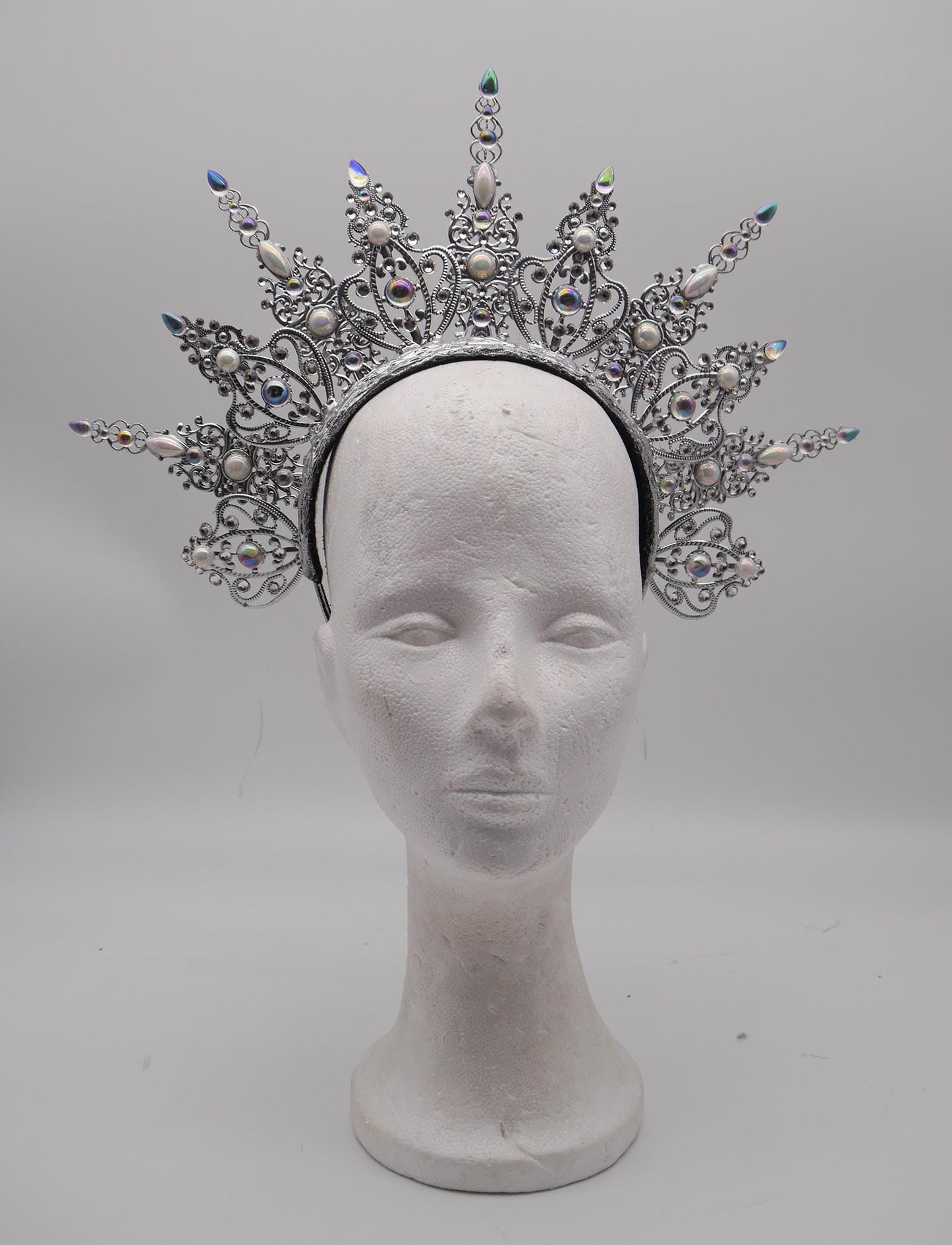 frozen Light Halo - Crown ~ winter Royal Metal halo ~ Krone ~ Kranz ~ Kopfschmuck ~ Headdress ~ Heiligenschein ~ gothic ~ goth