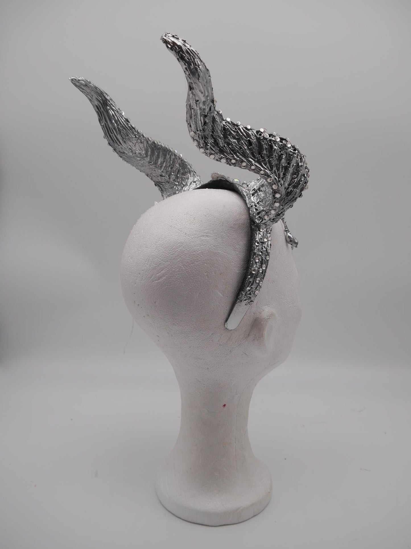 Frozen Light Dragon Headdress ~ winter gothic Horns ~ Ice Queen of Darkness ~ goth ~ occult Headpiece