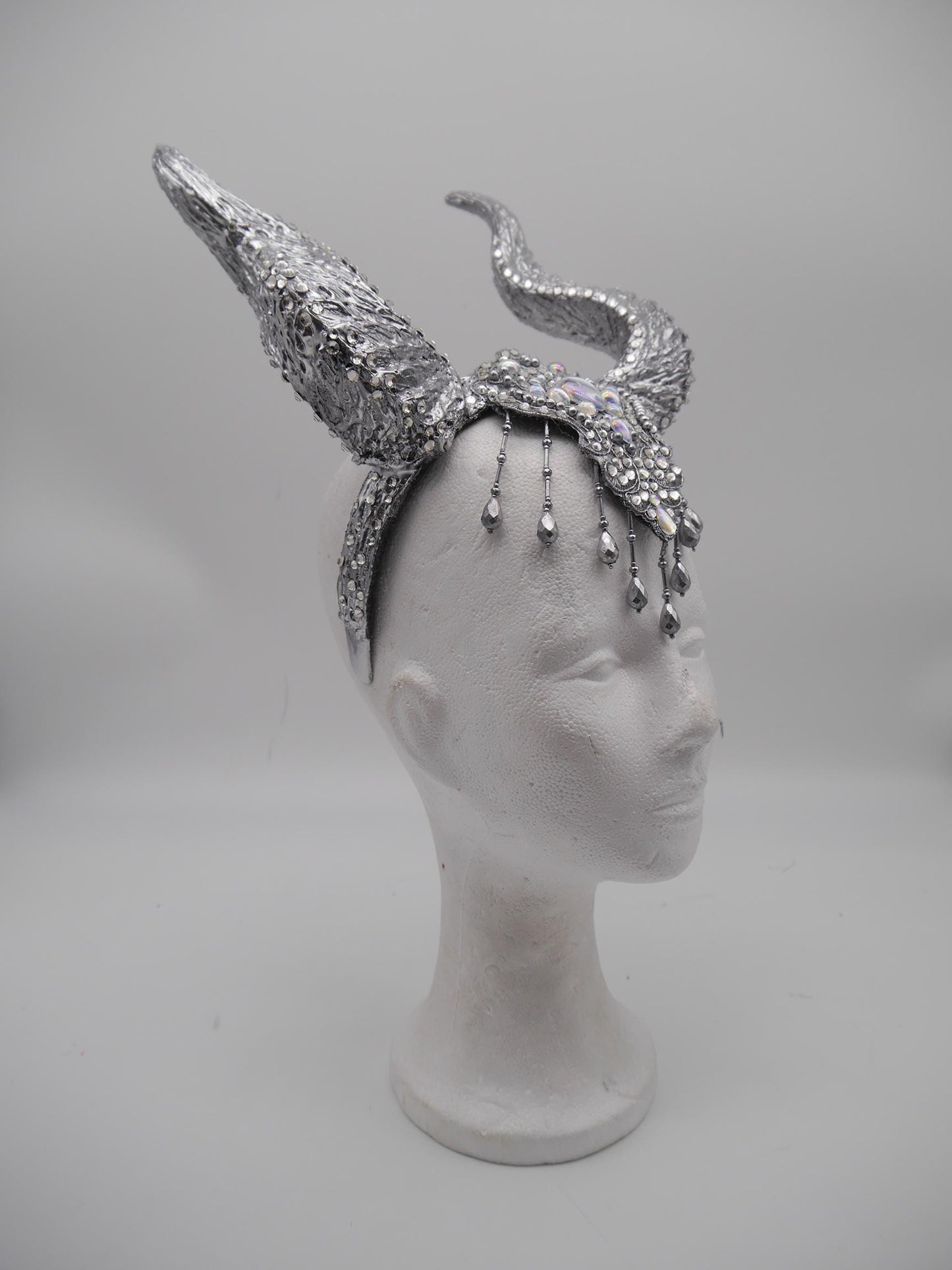 Frozen Light Dragon Headdress ~ winter gothic Horns ~ Ice Queen of Darkness ~ goth ~ occult Headpiece