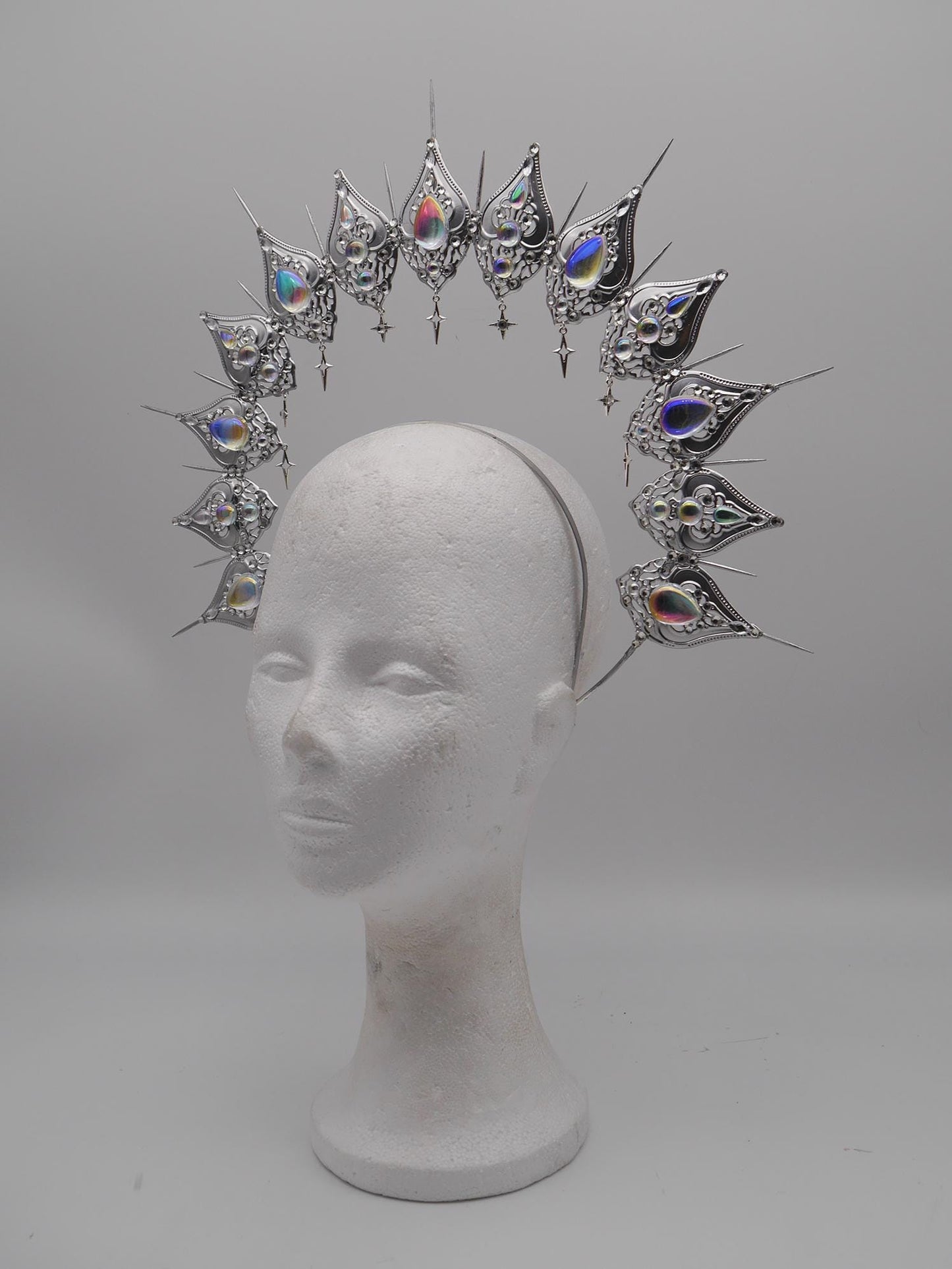 Frozen Light Double Halo - winter dream headpiece - Royal gloriole - crown - Krone - Kranz - Heiligenschein - fantasy Headdress - Fee - Elf
