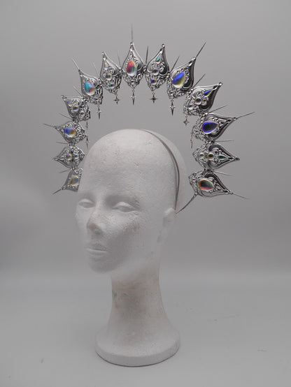 Frozen Light Double Halo - winter dream headpiece - Royal gloriole - crown - Krone - Kranz - Heiligenschein - fantasy Headdress - Fee - Elf