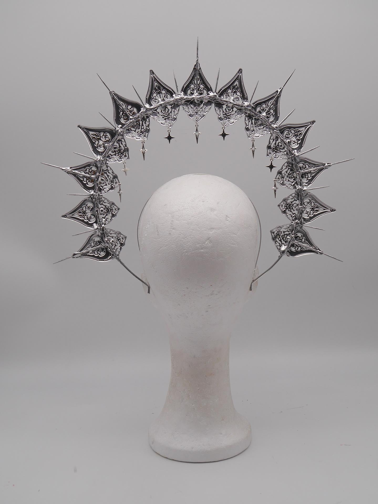 Frozen Light Double Halo - winter dream headpiece - Royal gloriole - crown - Krone - Kranz - Heiligenschein - fantasy Headdress - Fee - Elf