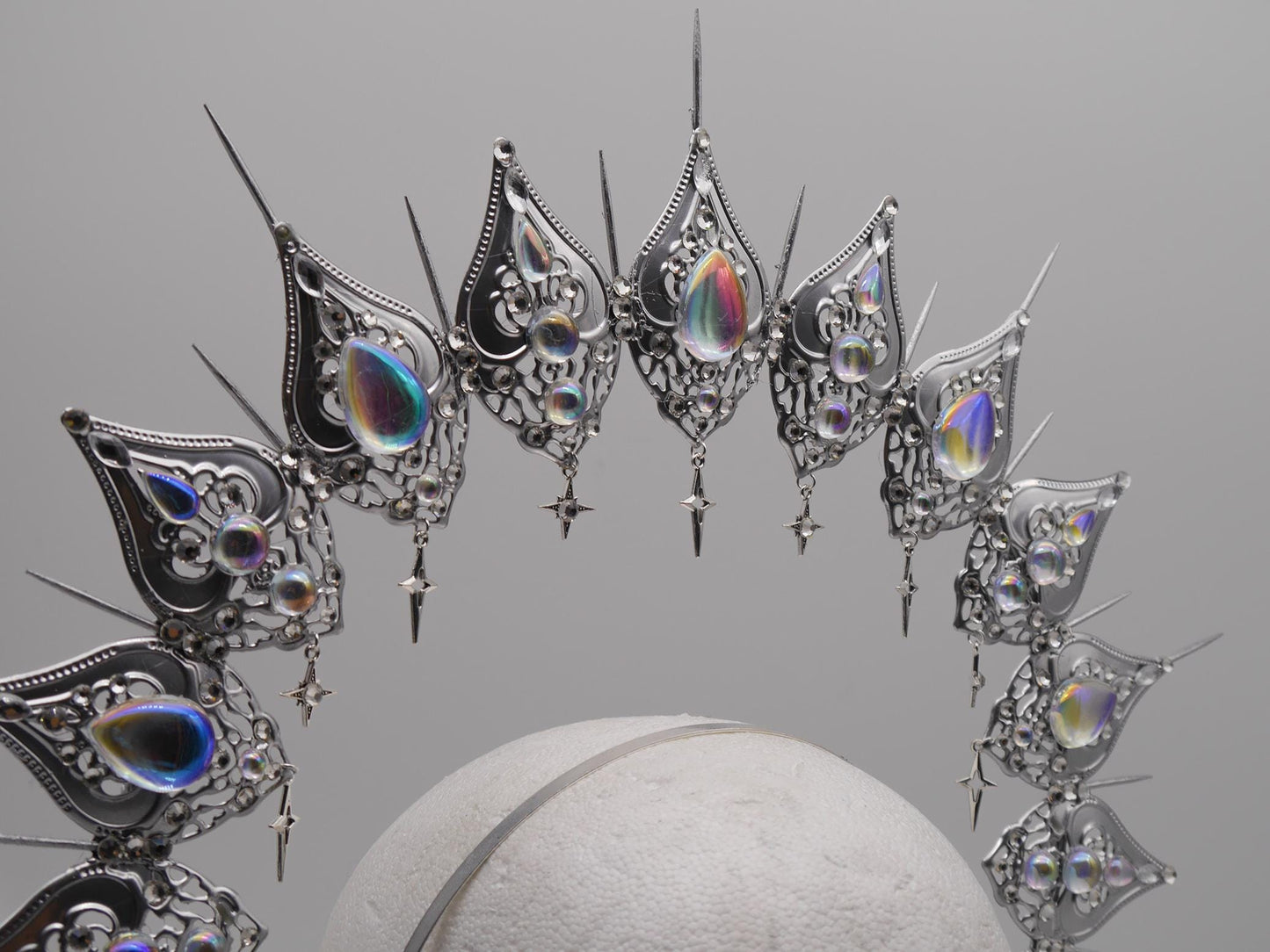 Frozen Light Double Halo - winter dream headpiece - Royal gloriole - crown - Krone - Kranz - Heiligenschein - fantasy Headdress - Fee - Elf