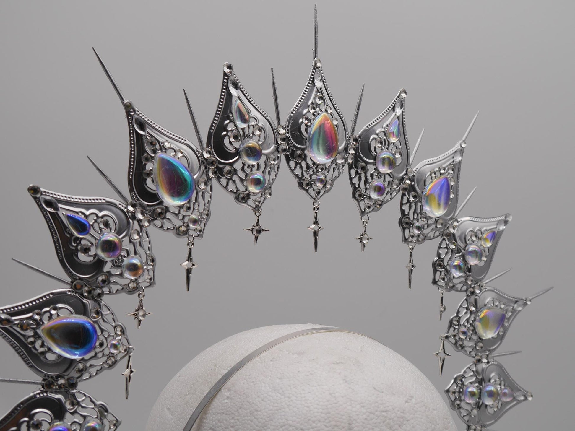 Frozen Light Double Halo - winter dream headpiece - Royal gloriole - crown - Krone - Kranz - Heiligenschein - fantasy Headdress - Fee - Elf