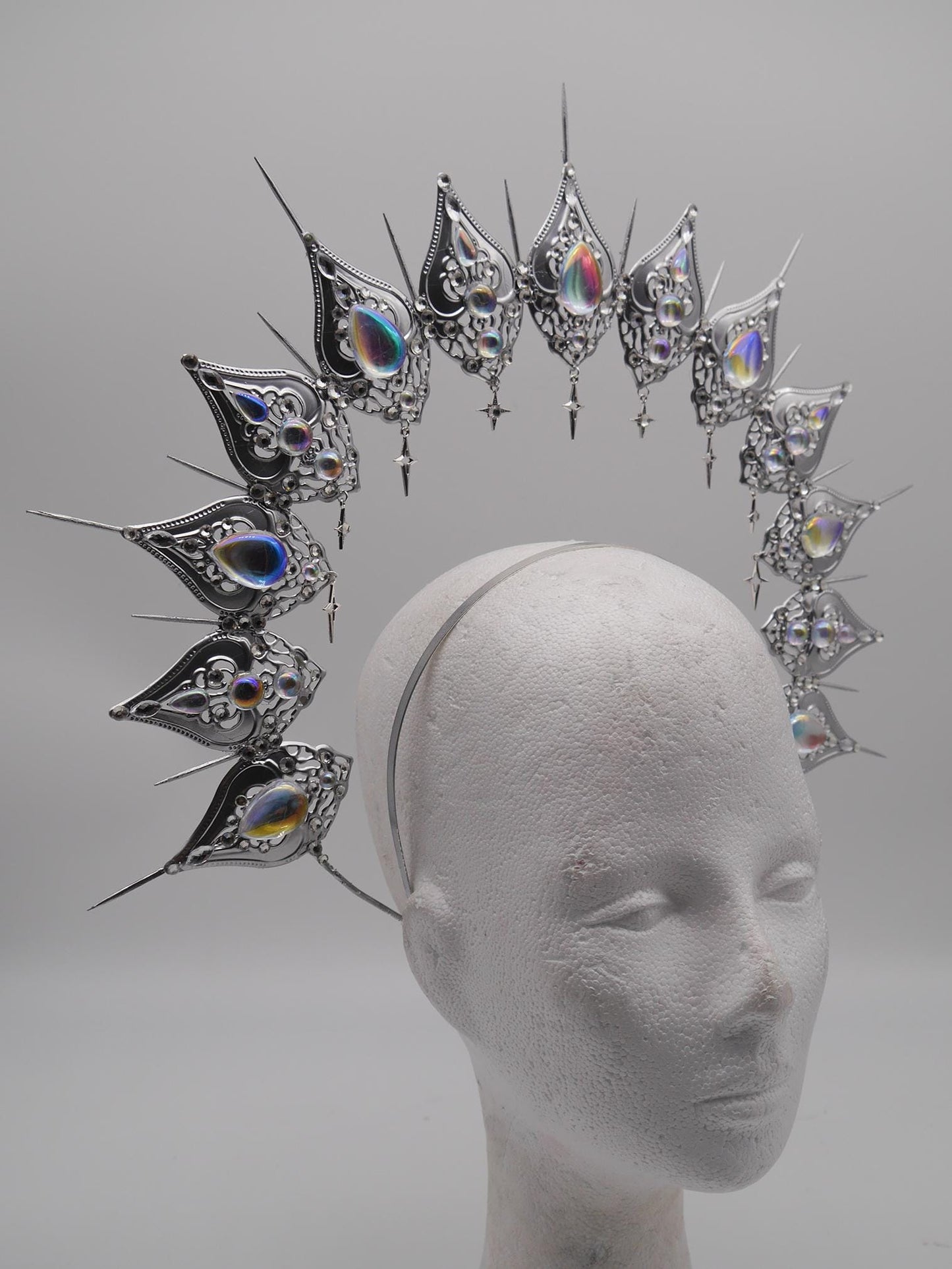 Frozen Light Double Halo - winter dream headpiece - Royal gloriole - crown - Krone - Kranz - Heiligenschein - fantasy Headdress - Fee - Elf