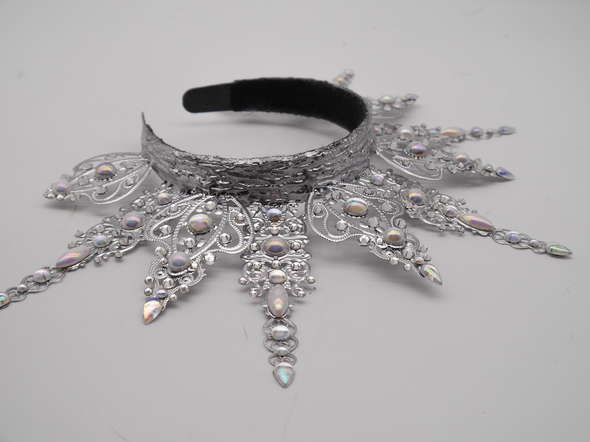 frozen Light Halo - Crown ~ winter Royal Metal halo ~ Krone ~ Kranz ~ Kopfschmuck ~ Headdress ~ Heiligenschein ~ gothic ~ goth