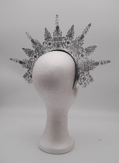 frozen Light Halo - Crown ~ winter Royal Metal halo ~ Krone ~ Kranz ~ Kopfschmuck ~ Headdress ~ Heiligenschein ~ gothic ~ goth