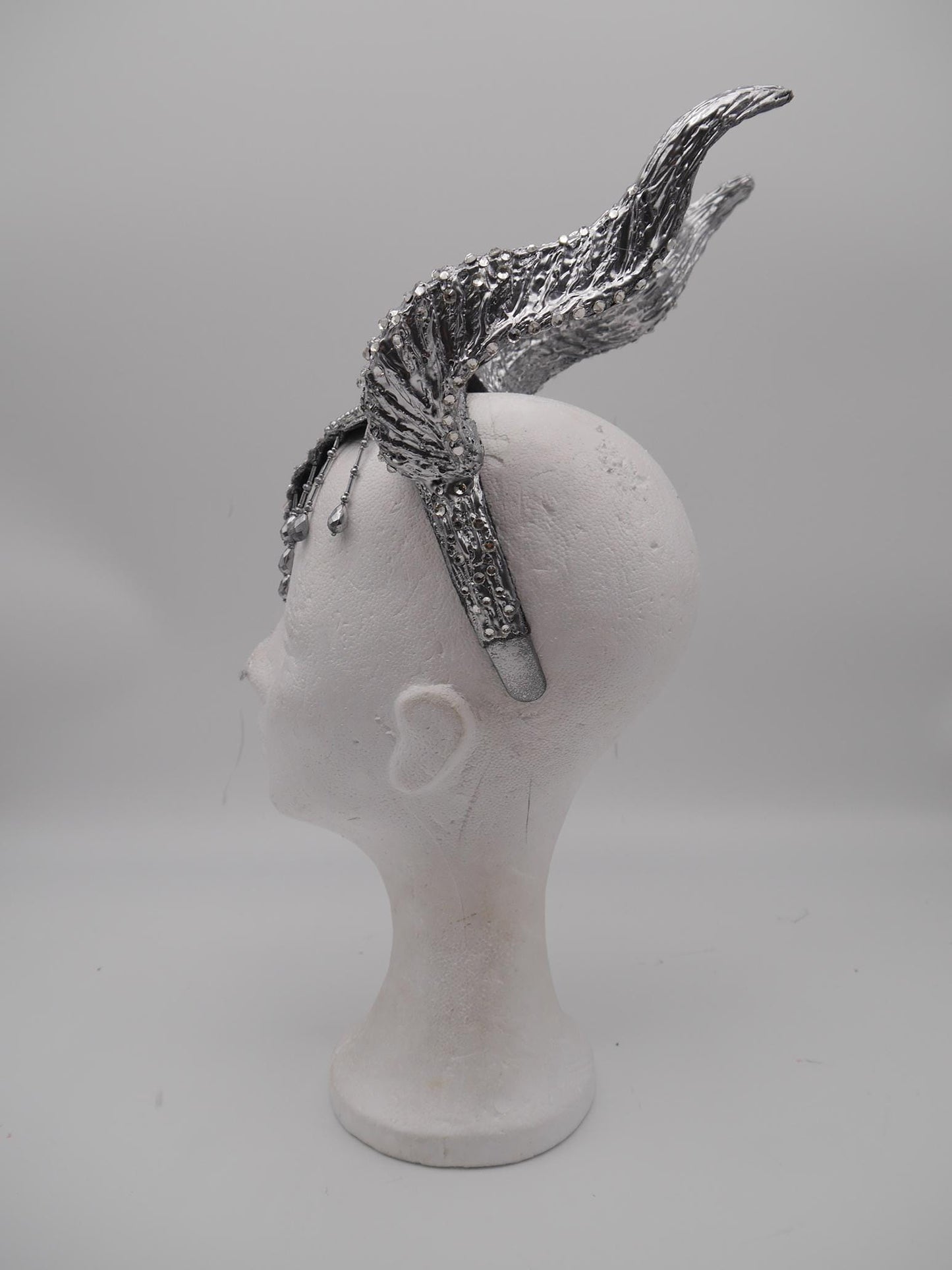 Frozen Light Dragon Headdress ~ winter gothic Horns ~ Ice Queen of Darkness ~ goth ~ occult Headpiece