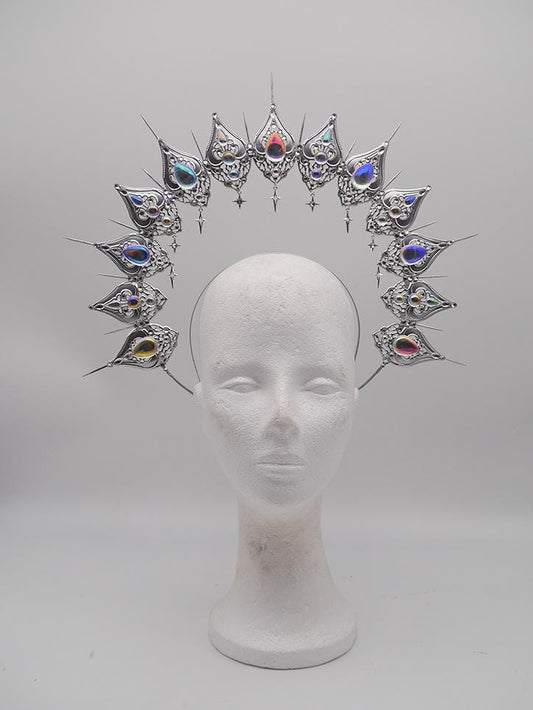 Frozen Light Double Halo - winter dream headpiece - Royal gloriole - crown - Krone - Kranz - Heiligenschein - fantasy Headdress - Fee - Elf
