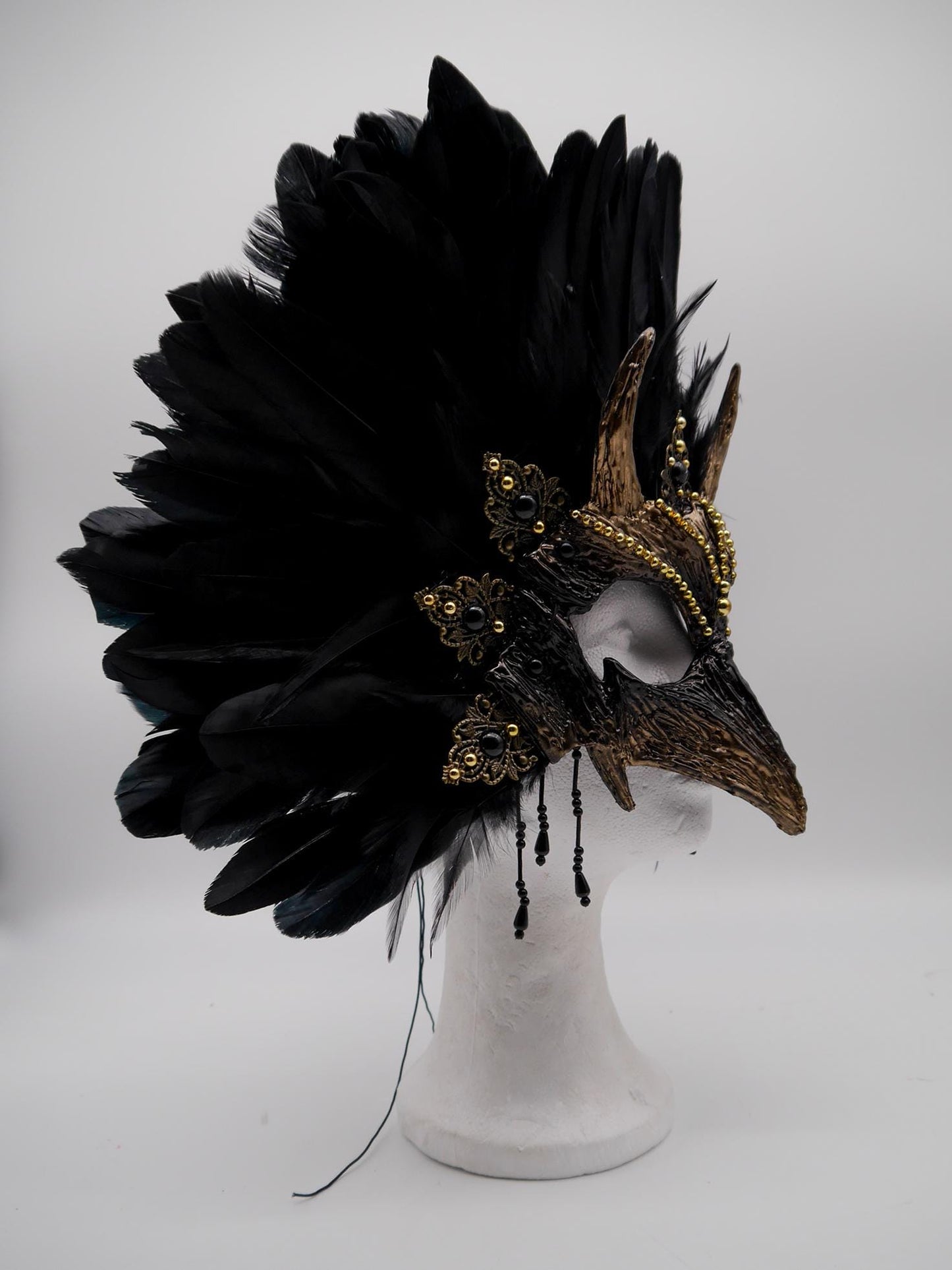 Raven Mask ~ Crow ~ Rabe ~ Vogel ~ Maske ~ Headdress ~ Headpiece ~ Skull - Bones ~ festival ~ Kopfschmuck ~ Teufel