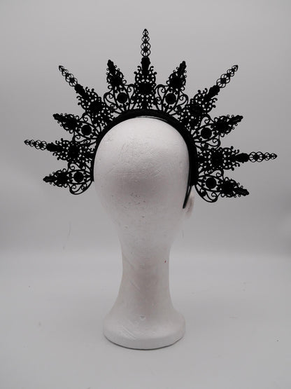 Dark brown gothic Halo - Crown ~ witchy Royal Metal halo ~ Krone ~ Kranz ~ Kopfschmuck ~ Headdress ~ Heiligenschein ~ goth