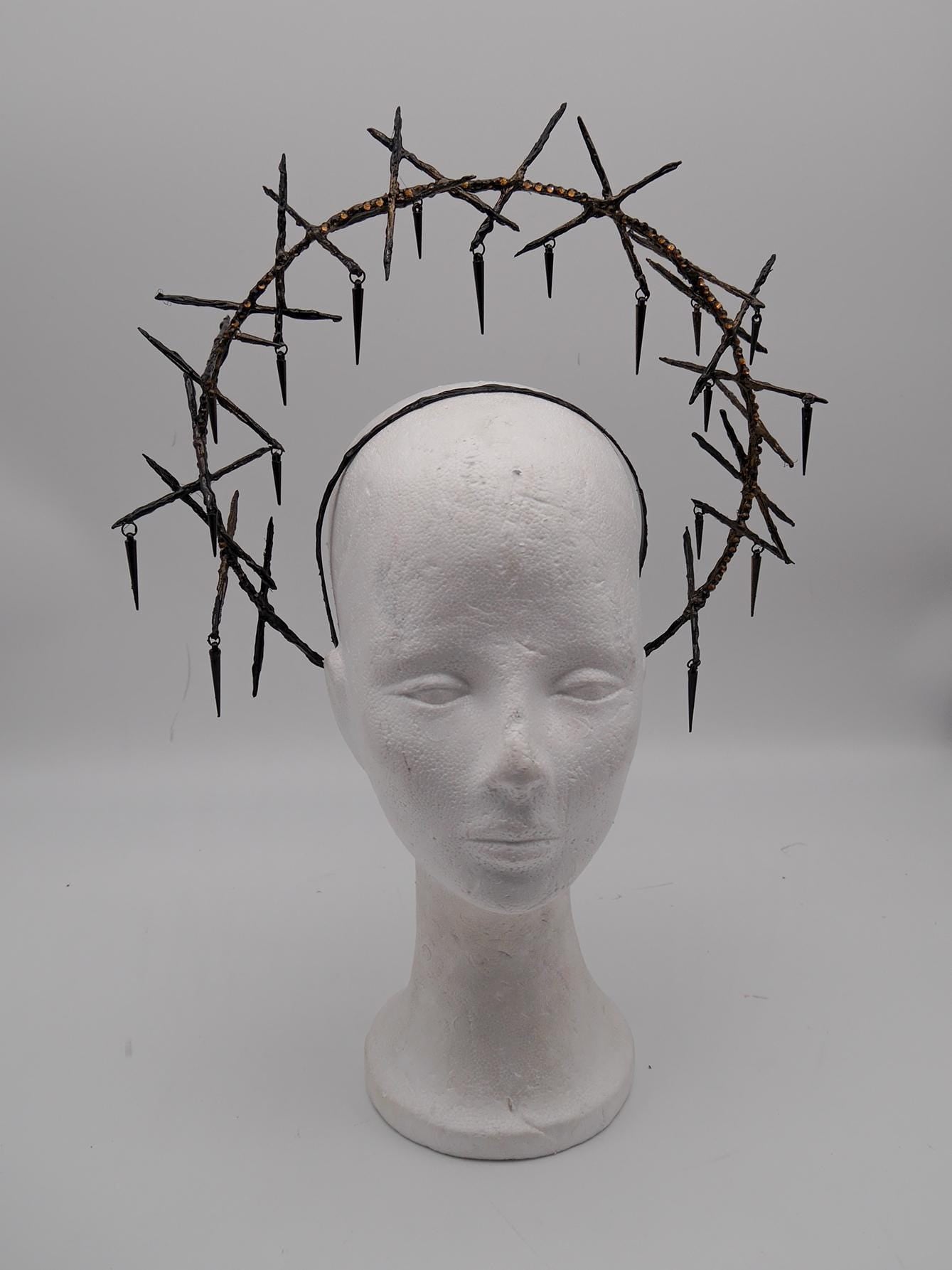 Thorn Double Halo - gothic headpiece - goth - witch - wicca - Royal gloriole - crown - Krone - Kranz -