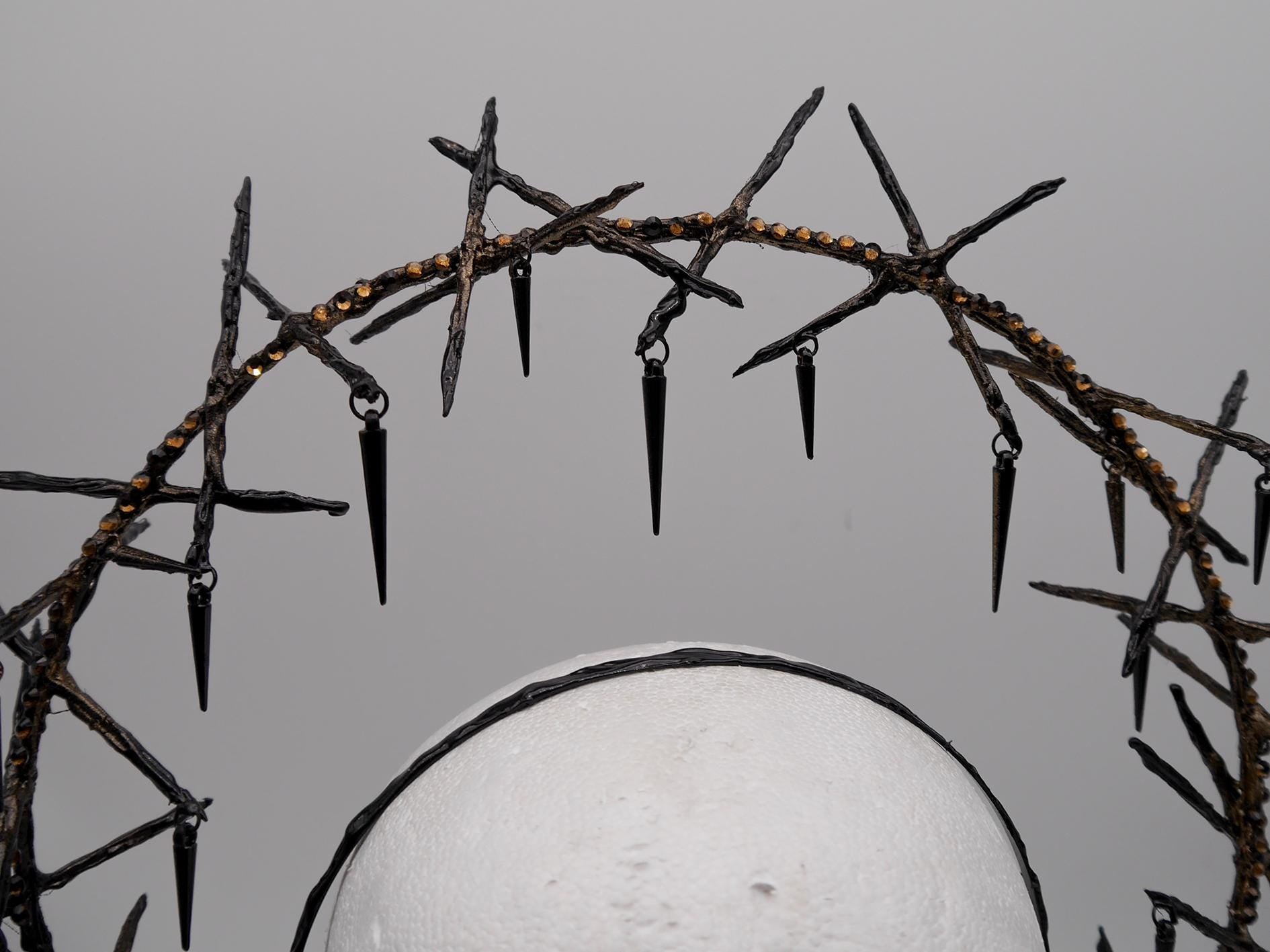 Thorn Double Halo - gothic headpiece - goth - witch - wicca - Royal gloriole - crown - Krone - Kranz -