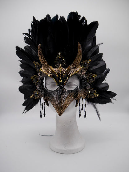 Raven Mask ~ Crow ~ Rabe ~ Vogel ~ Maske ~ Headdress ~ Headpiece ~ Skull - Bones ~ festival ~ Kopfschmuck ~ Teufel