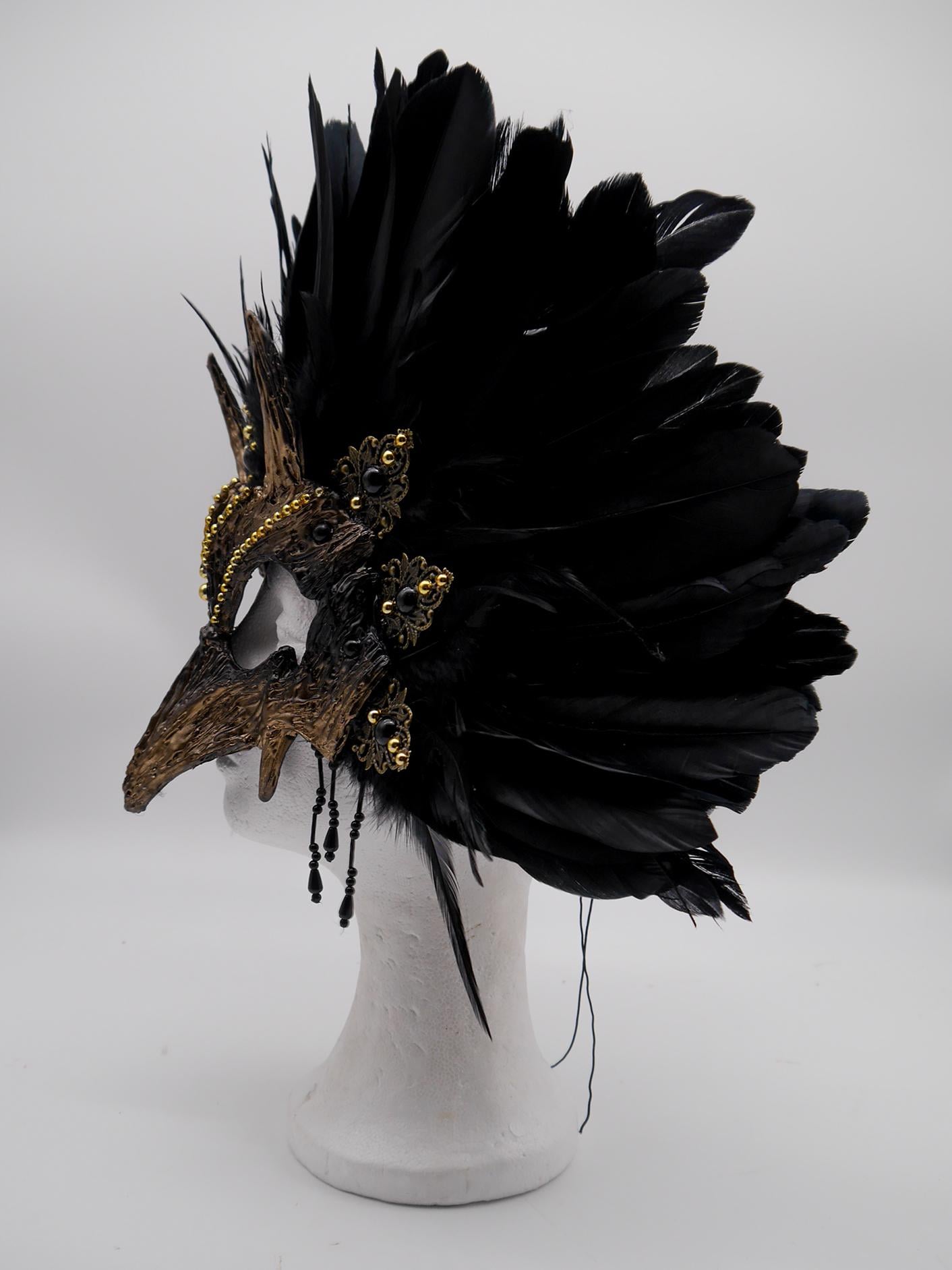 Raven Mask ~ Crow ~ Rabe ~ Vogel ~ Maske ~ Headdress ~ Headpiece ~ Skull - Bones ~ festival ~ Kopfschmuck ~ Teufel