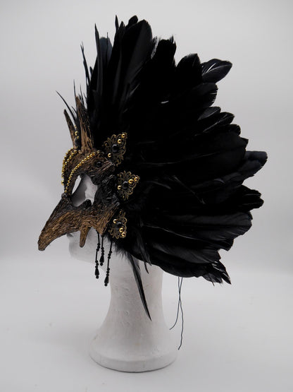 Raven Mask ~ Crow ~ Rabe ~ Vogel ~ Maske ~ Headdress ~ Headpiece ~ Skull - Bones ~ festival ~ Kopfschmuck ~ Teufel