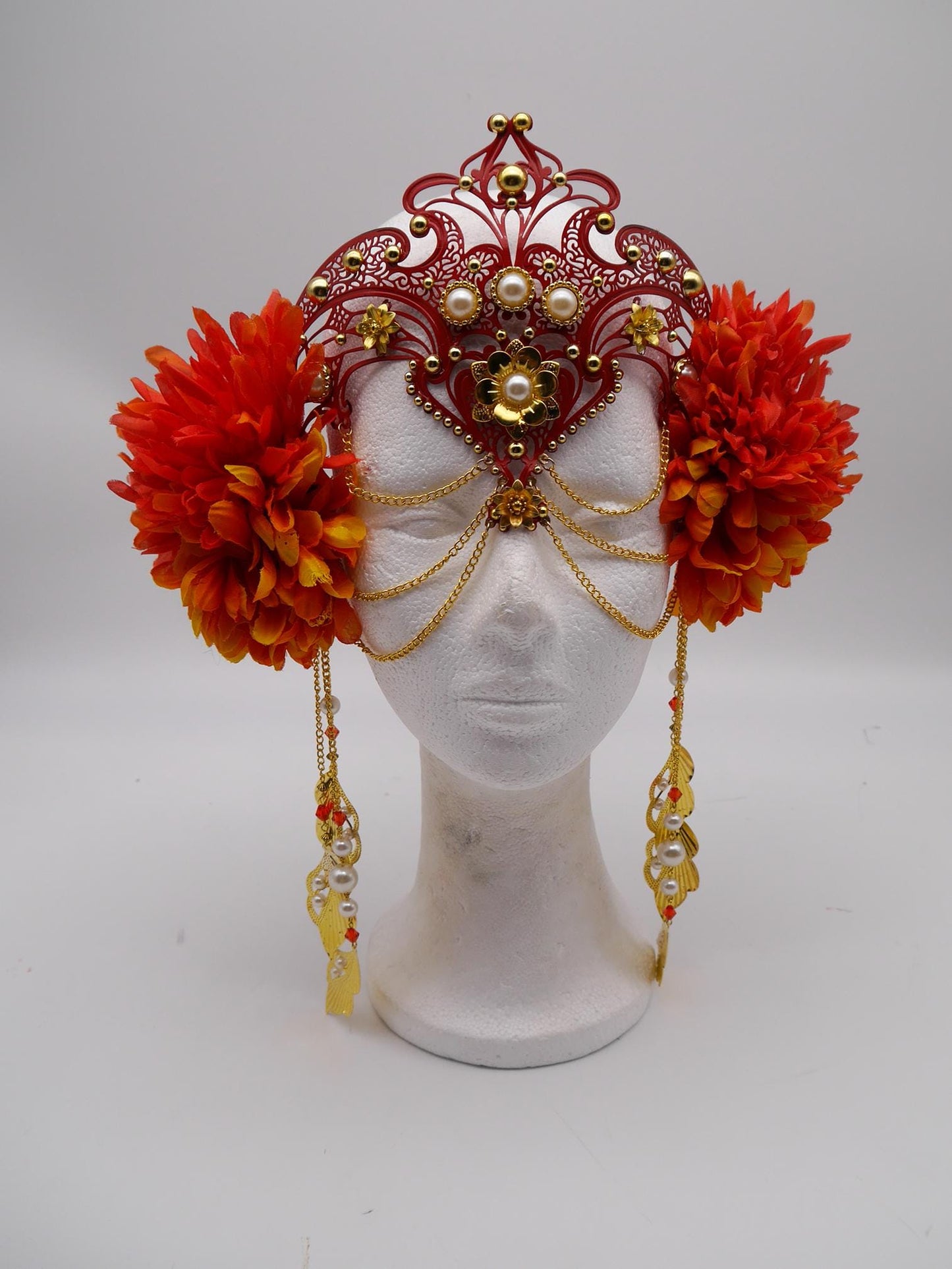 red Romantic fairy headpiece - elv diadem - mystic Crown