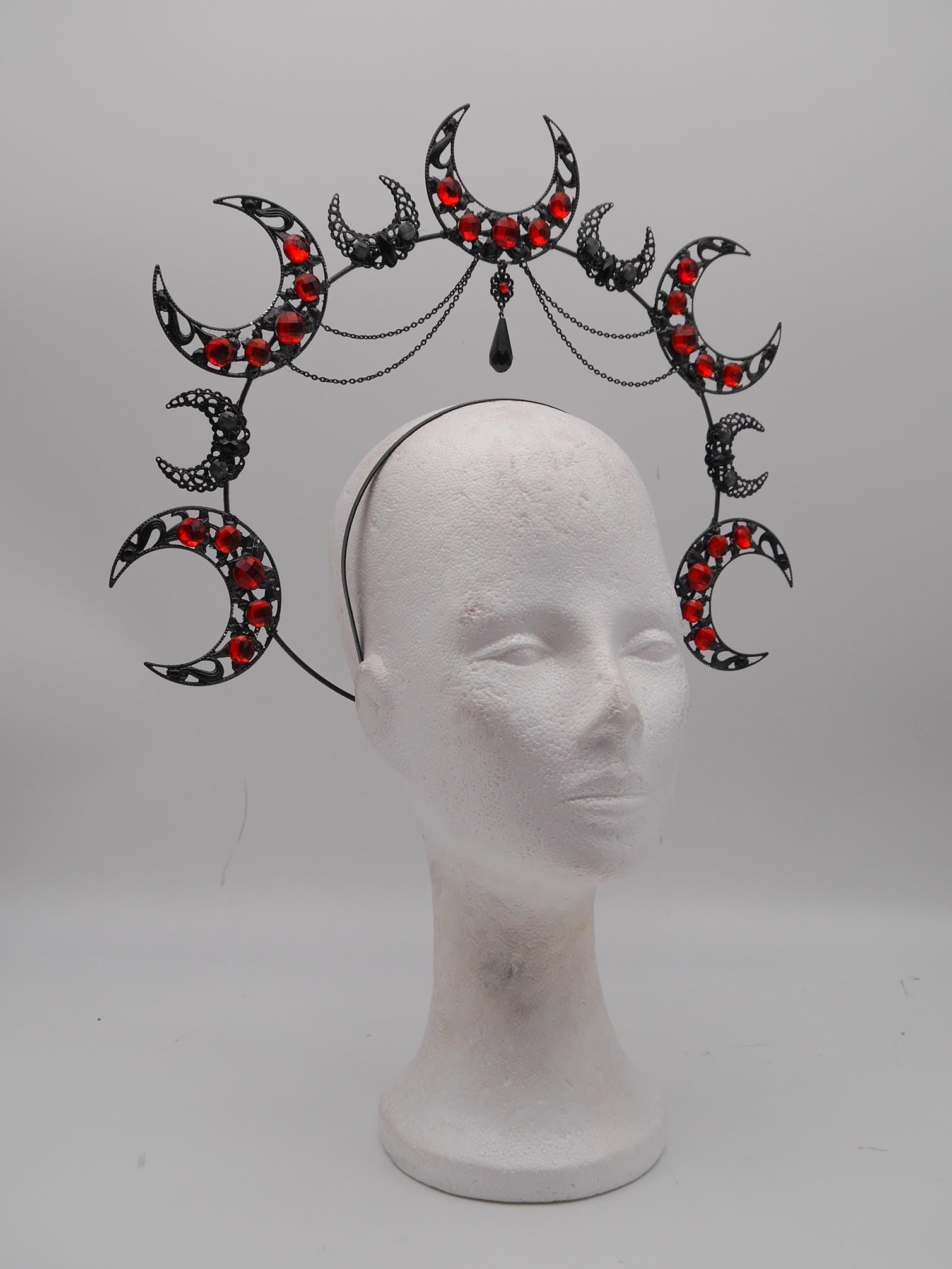 Vampire Moonshine Halo ~ Gothic Crown ~ black Royal Metal ~ vampir ~ Krone ~ Kranz ~ Kopfschmuck ~ Headdress ~ Fantasy~ goth