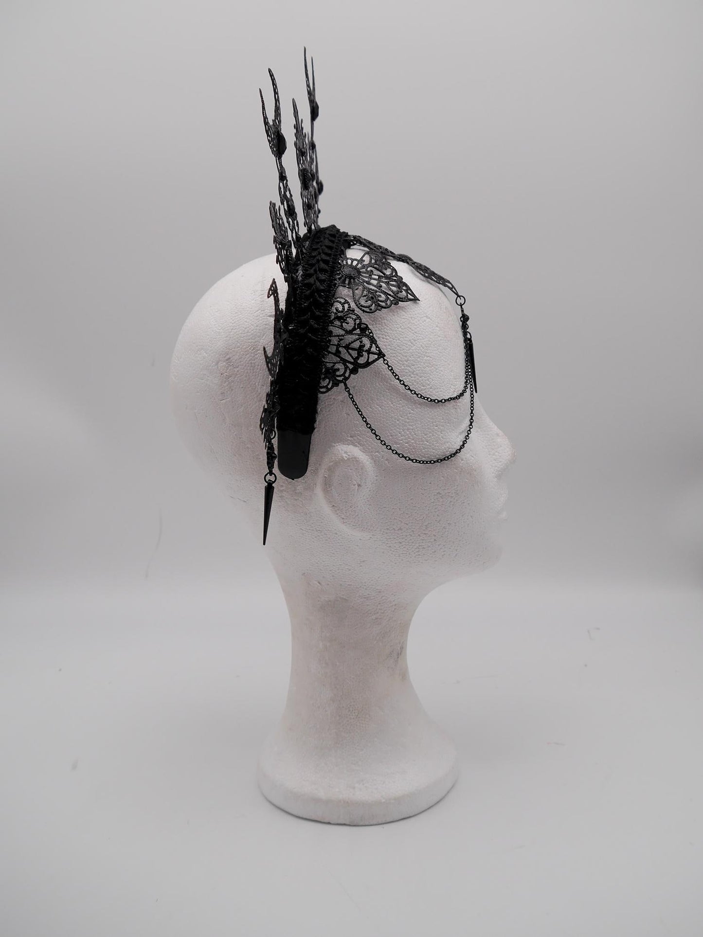 dark Luna gothic Halo ~ Moon Child Headdress ~ Mond Kopfschmuck ~ fantasy ~ costume ~ Elv ~ Elfe ~ Royal ~ Kristall ~ Krone ~ Crown