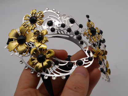 Handmade Victorian Mask – Filigree Metal Masquerade Mask (Bridgerton-Inspired) Gothic Filigree Masquerade