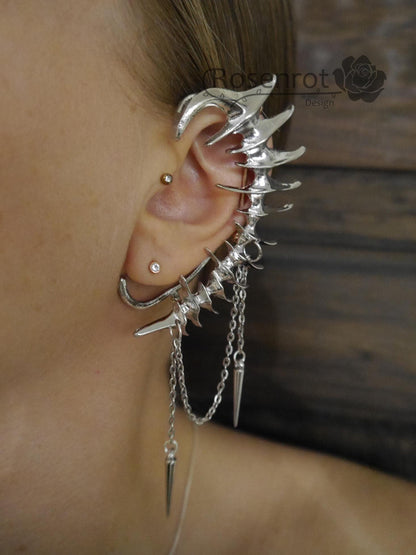 K-Pop Earcuff – Left Ear – Handmade - Ohrring - Fantasy - Gothic