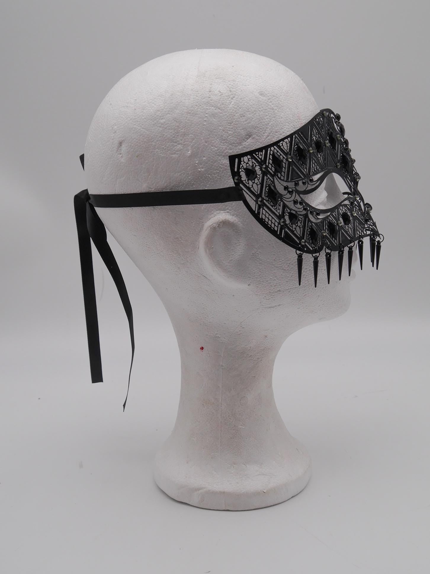 Obsidian Queen – Victorian Gothic Filigree Masquerade Mask