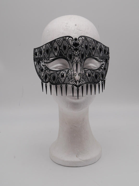 Obsidian Queen – Victorian Gothic Filigree Masquerade Mask