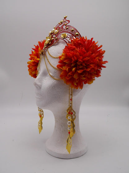 red Romantic fairy headpiece - elv diadem - mystic Crown