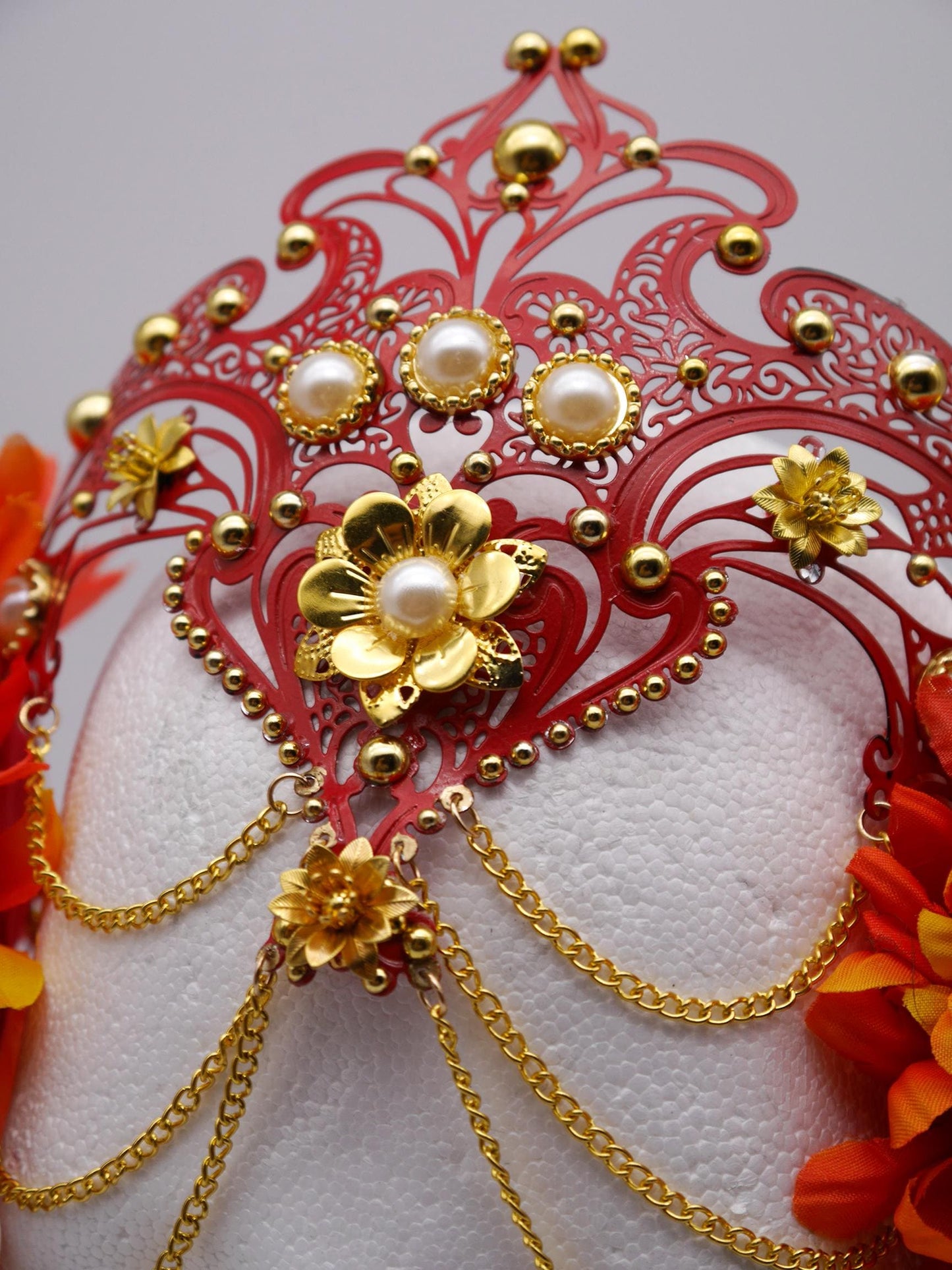 red Romantic fairy headpiece - elv diadem - mystic Crown