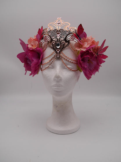 Romantic fairy butterfly headpiece - elv diadem - mystic Crown ~ Flower Diadem