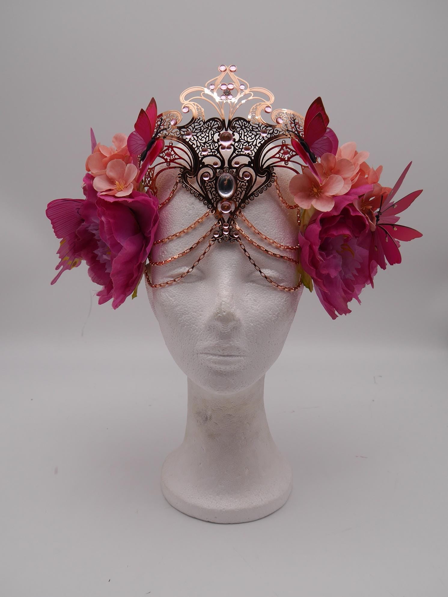 Romantic fairy butterfly headpiece - elv diadem - mystic Crown ~ Flower Diadem