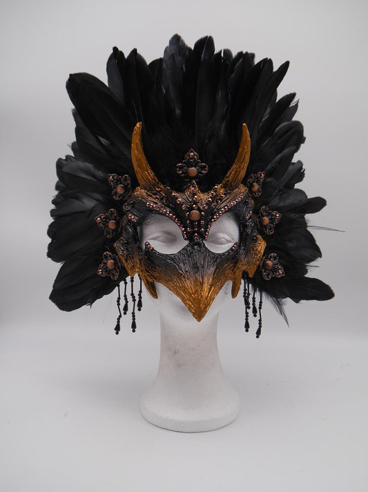 Raven Mask ~ Crow ~ Rabe ~ Vogel ~ Maske ~ Headdress ~ Headpiece ~ Skull - Bones ~ festival ~ Kopfschmuck ~ Teufel