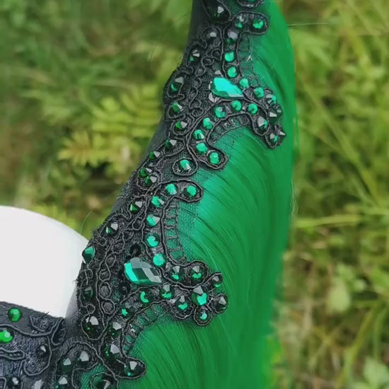 green maleficent Headdress ~ Gothic headpiece ~ Kopfschmuck