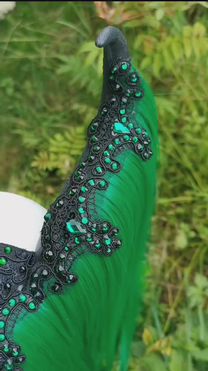 green maleficent Headdress ~ Gothic headpiece ~ Kopfschmuck