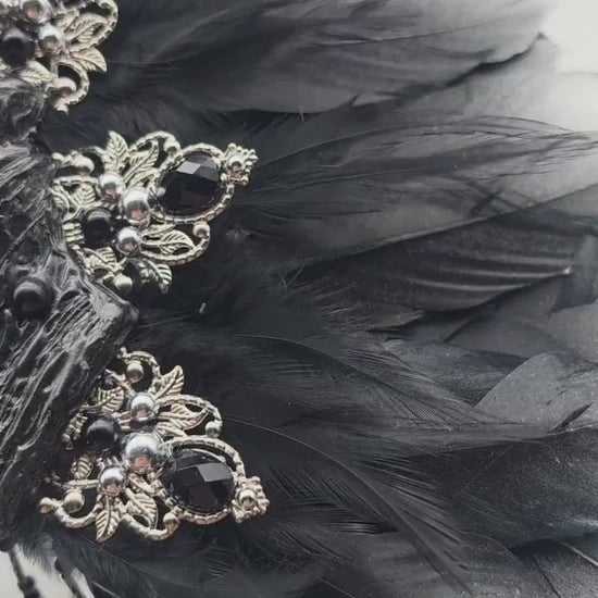 Raven Mask ~ Crow ~ Rabe ~ Vogel ~ Maske ~ Headdress ~ Headpiece ~ Skull - Bones ~ festival ~ Kopfschmuck ~ Teufel