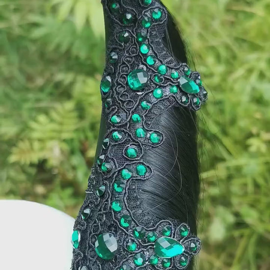 black and green maleficent Headdress ~ Gothic headpiece ~ Kopfschmuck