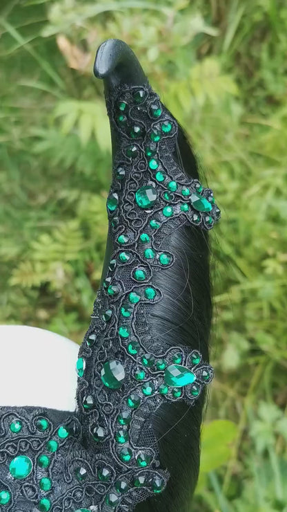 black and green maleficent Headdress ~ Gothic headpiece ~ Kopfschmuck