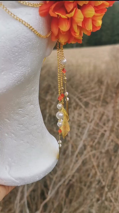 red Romantic fairy headpiece - elv diadem - mystic Crown