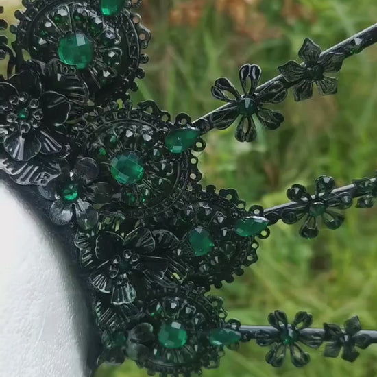 Dark Emerald XXL Madonna Halo ~ Royal ~ Metal ~ religiös ~ gloriole ~ nimbus ~ crown ~ Krone ~ Kranz ~ Heiligenschein