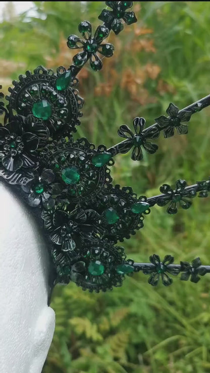 Dark Emerald XXL Madonna Halo ~ Royal ~ Metal ~ religiös ~ gloriole ~ nimbus ~ crown ~ Krone ~ Kranz ~ Heiligenschein