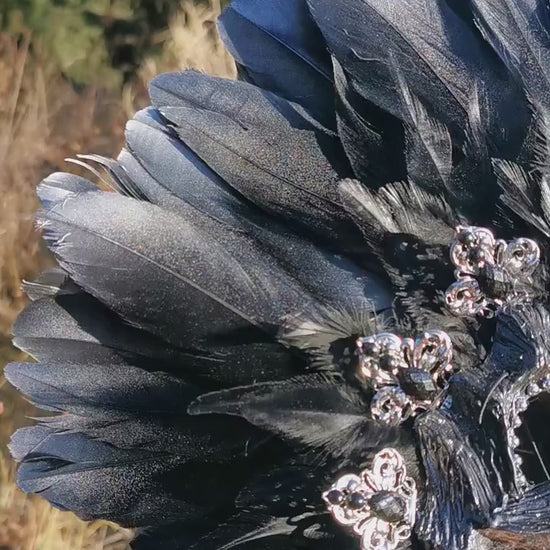 Black silver Cat Mask ~ Boho Maske ~ Headdress ~ Headpiece ~ Skull - Bones ~ wolves ~ wolf ~ Kopfschmuck