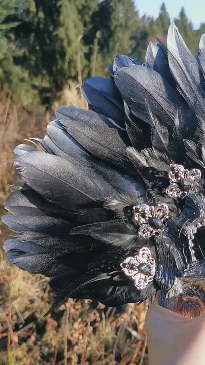 Black silver Cat Mask ~ Boho Maske ~ Headdress ~ Headpiece ~ Skull - Bones ~ wolves ~ wolf ~ Kopfschmuck