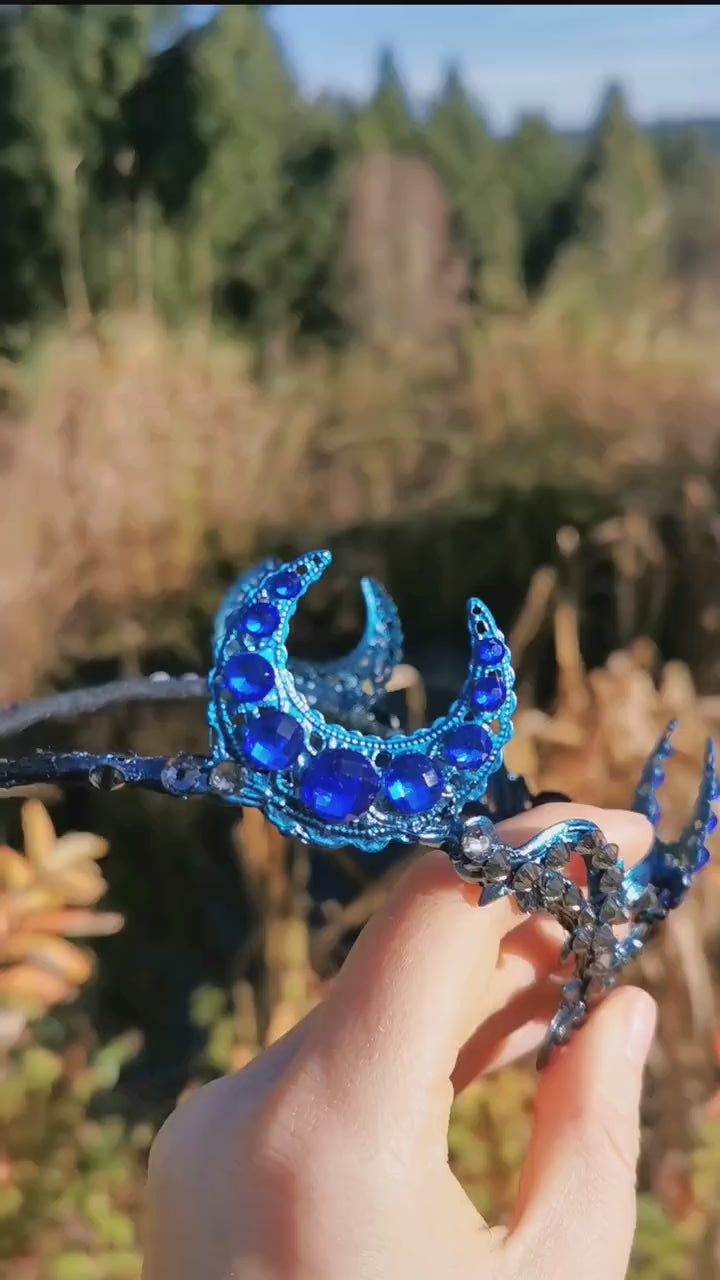 Nyx Tiara ~ Dark moon ~ Gothic Kopfschmuck ~ Goth ~ Mystischer Haarschmuck