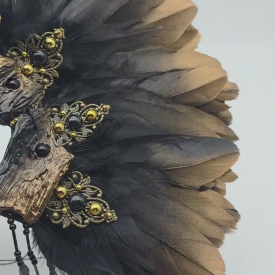 Raven Mask ~ Crow ~ Rabe ~ Vogel ~ Maske ~ Headdress ~ Headpiece ~ Skull - Bones ~ festival ~ Kopfschmuck ~ Teufel