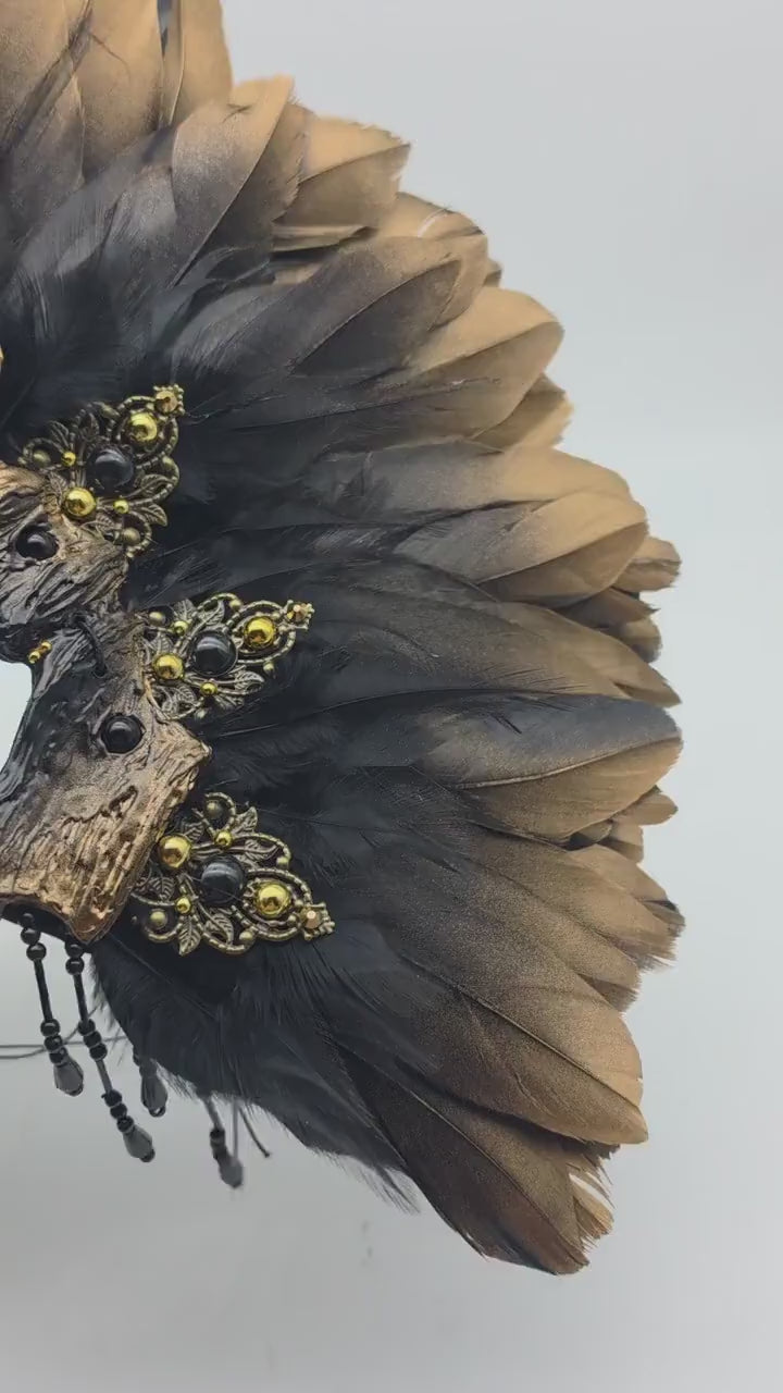 Raven Mask ~ Crow ~ Rabe ~ Vogel ~ Maske ~ Headdress ~ Headpiece ~ Skull - Bones ~ festival ~ Kopfschmuck ~ Teufel