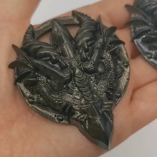 Drachen Amulett Kette ~ black silver Dragon Necklace ~ Fantasy ~ gothic ~ goth ~ witch ~ Resin ~ Geschenk