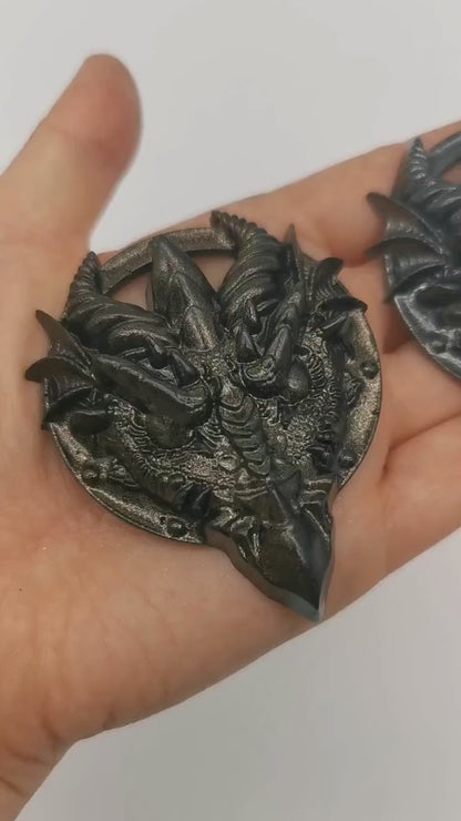 Drachen Amulett Kette ~ black silver Dragon Necklace ~ Fantasy ~ gothic ~ goth ~ witch ~ Resin ~ Geschenk