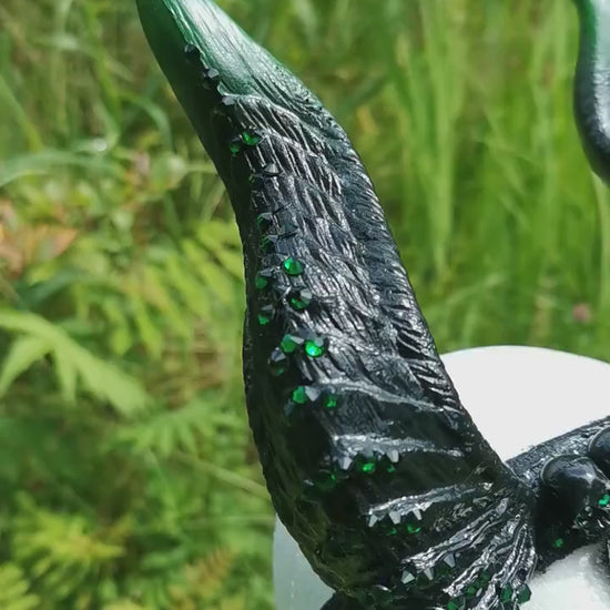 Emerald Noir Dragon Headdress ~ gothic Horns ~ Queen of Darkness ~ goth ~ occult Headpiece