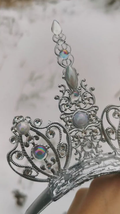 frozen Light Halo - Crown ~ winter Royal Metal halo ~ Krone ~ Kranz ~ Kopfschmuck ~ Headdress ~ Heiligenschein ~ gothic ~ goth