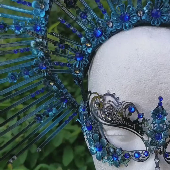 Dark Bloom Gothic Set ~ Nyx Collection ~ Maske ~ Headdress ~ Headpiece ~ Skull - Bones ~ goth ~ Kopfschmuck  - festival ~ Devil